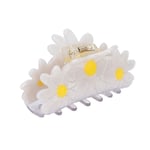 (Large White Daisy)Hair Claw Clips Elegant Flower Shape Hair Clip Styling