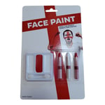 England Face Paint Kit Applicator White Red Makeup Easy Remove For Sports Events