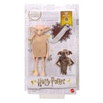 Harry Potter Poupée articulée Dobby, l’Elfe de Maison avec Tunique en Tissu et Chaussette, à Collectionner, Jouet Enfant, GXW30 Multicolore