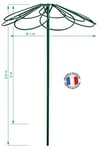 Tuteur Parapluie 9 Pétales Vert Sapin - 100x250 Cm - Acier Époxy