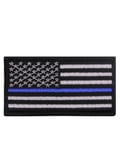 Rothco Påstrykbart Tygmärke - Thin Blue Line (Svart, One Size) Size Svart