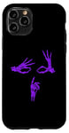 iPhone 11 Pro Purple Skeleton Hands Shhh Say Less Purple Color Graphic Case