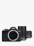 Canon EOS R50 Compact System Camera with RF-S 18-45mm Zoom & 55-210mm Telephoto Lenses, 4K Ultra HD, 24.2MP, Wi-Fi, Bluetooth, OLED EVF, 3” Vari-Angle