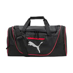 PUMA Unisex's Contender Duffel Bag, Black/Red, One Size