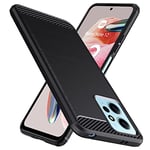 Natbok for Xiaomi Redmi Note 12 4G Case, Military-Grade Shockproof Redmi Note 12 4G Phone Case, Carbon Fiber Texture Soft Flexible TPU Slim Anti-Scratch Cover Case for Redmi Note 12 4G,Black