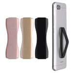 Set of 3x Smartphone Phone Finger Straps Grips - Black Rose Gold Gold