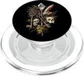 Crystal skull and key motif - Goblincore PopSockets PopGrip for MagSafe