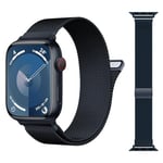 MRAIN-H Breveté Métal Milanais Compatible avec Bracelet Apple Watch Series 10 9 8 7 6 5 4 3 Ultra 2 1 SE SE2 46mm 49mm 45mm 44mm 42mm 41mm 40mm 38mm Femme Homme, Metal Bracelets Magnétique pour iWatch