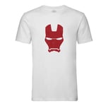 T-Shirt Homme Col Rond Iron Man Masque Super Héros Bd Film Geek