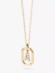 PDPAOLA Octagonal Cubic Zirconia Alphabet Initial Pendant Necklace