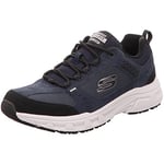 Skechers Oak Canyon Men's Trainers, Navy Leather Pu Mesh Black Trim, 8.5 UK