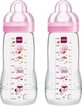 MAM Easy Active Baby Bottle with Fast Flow MAM Teats Size 3, Twin Pack, 330 Ml,