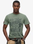 Superdry Organic Cotton Script Graphic T-Shirt, Laurel Khaki Slub