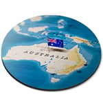 Round Mouse Mat  - Australia World Map Flag  #44172