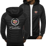 Men's Jacket Zip Hoodie Sweatshirt - 3D Cadillac Casual Unisex Hooded Tops Long Sleeve Cardigan Spring and Autumn Sweater Jacket - Teen,Black,L