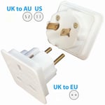 UK to EU Europe AU Australia US America Canada Travel Adapter Converter Plug UK