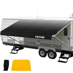 VEVOR Auvent pour Caravane 5,24x2,4 m, Bâche de Camping Extérieure Couleur de Charbon Dégradé, Tissu de Remplacement en Vinyle de 425 g pour Auvent de Camping-car, Pare-soleil Imperméable, pour Voyage