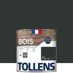 TOLLENS - Peinture extérieure bois 2 en 1 - Ultra Résistante - Finition Satin - Laque Riche en Résine - Pour Toute Boiserie Extérieure - Sans Sous-Couche - Satin - Noir - 2L = 32m2