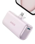 Anker Nano Powerbank, 5000 mAh Powerbank 22,5 W, connecteur USB-C Pliable intégré, Compatible avec iPhone 15, Samsung S22/23, série Note20/10, Huawei, iPad Pro/Air, AirPods et Plus Encore. (Violet)