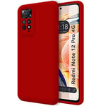 Tumundosmartphone Coque en Silicone Liquide Ultra Souple pour Xiaomi Redmi Note 12 Pro 4G Couleur Rouge
