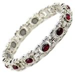 Ladies Magnetic Bracelet Ruby Red Faux Crystals Magnets Health