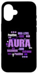 Coque pour iPhone 16 Graphique violet Max Aura Purple Color