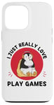 iPhone 13 Pro Max Kawaii Penguin I Just Really Love Cute Play Games Lover Case