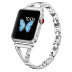 Apple Watch Series 5 40 mm klockarmband i rostfritt stål med strass - Silver