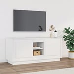 Meuble tv blanc 102x35x45 cm bois d'ingénierie The Living Store Blanc