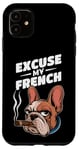 Coque pour iPhone 11 Bulldog français Excuse My Frenchie Vintage Bulldog Lover