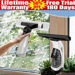 NEW 3-In-1 Rechargeable Window Vacuum With Integrated Spray & Microfibre Head