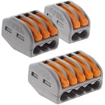 Lot de 30 bornes automatiques à cliquet S222 - 2/3/5 entrées - fils rigides et souples 4mm² max - orange - Wago