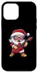 Coque pour iPhone 12 mini Guitare Père Noël à bascule Cool Christmas Rock & Roll Musique