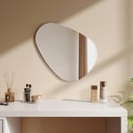 EMKE Miroir Mural Ovale asymétrique, Convient pour Salle de Bain, Chambre, Salon, Couloir, Coiffeuse, 45 x 60 cm