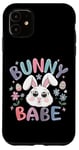 Coque pour iPhone 11 Bunny Babe Fleurs de lapin de Pâques