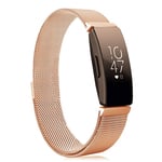 Fitbit Inspire / Inspire HR milanese rostfritt klockband - Rosenguld