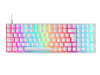 MARSGAMING MKULTRA, Clavier Mécanique Blanc RGB, Compact 96%, Switch Outemu SQ Bleu, Langue Français