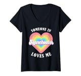 Womens Someone In Manchester Loves Me City Heart V-Neck T-Shirt