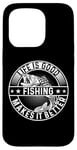 iPhone 15 Pro Funny Fischer Logo with Perch Pike - Fisherman, Hobby Fisherman Case