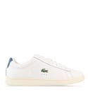 Lacoste Mens Carnaby Evo Leather Accent Heel Trainers in White Navy - Blue & White - Size UK 6