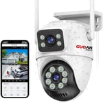 6Mp Camera Surveillance Wifi Extérieur,¿Lien À Double Lentille¿ 360°Ip Caméra Exterieur,Ip66 Étanche,Vision Nocturne En Couleur, Audio Bidirectionnel, Alerte Instantanée,Carte Tf/Cloud