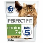 Perfect Fit Chicken Senior Cat Complete Dry Food, 750 - Pack Of 3 Total 2.25