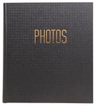 Exacompta - Réf. 15601E - 1 Album photo livre Office by Me - 300 photos - 60 pages noires - format 29 x 32 cm - couverture recouverte de papier effet textile couleur noir