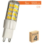 Ampoule led G9 5W 550LM 300º réglable Blanc Chaud 3000K - Lot de 4 u.