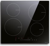 Noxton Induction Hob 4 Zone, 60cm Electric Cooker Hob Slide Touch Control 9 Fast