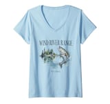 Womens Wind River Range Mountains Wyoming Hiking Outdoors Vintage V-Neck T-Shirt