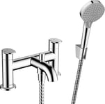 hansgrohe Vernis Blend - 2-hole bath tap deck mounted for 2 functions, bath mixer tap, chrome, 71461000