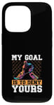 Coque pour iPhone 13 Pro Mon objectif est de refuser votre gardien de but Hokey sur glace