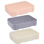 alpina Boîte à Déjeuner - 21 x 15 x 4,5 CM - Couleur Surprise : Rose Gris ou Beige - Passe au Lave-Vaisselle - Enfant/Adulte - Compartiment Amovible - Plastique