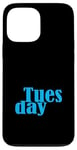 Coque pour iPhone 13 Pro Max Graphique bleu mardi jours de la semaine bleu graphique couleur